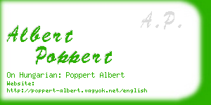 albert poppert business card